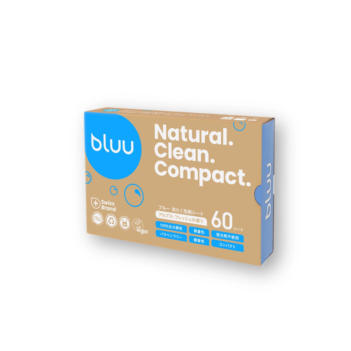 bluu 洗たく洗剤シート 60枚入り